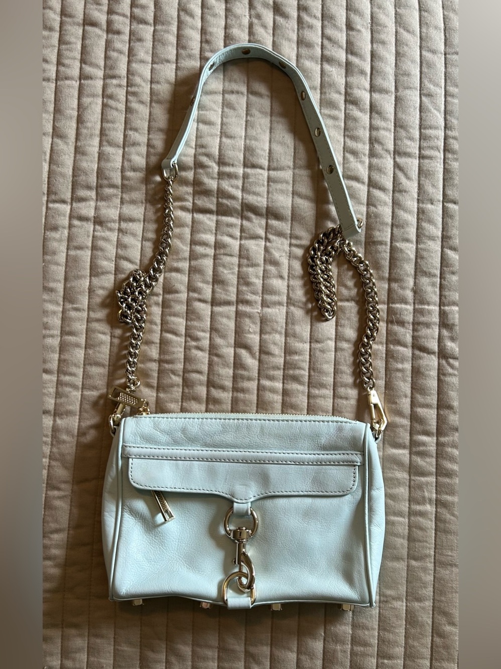 Rebecca Minkoff Leather Crossbody Bag with Gold Chain Hardware